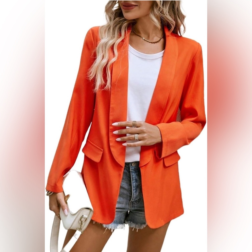 Womens Casual Blazers Shawl Collar Open Front Blazer Long Sleeve Office Jackets